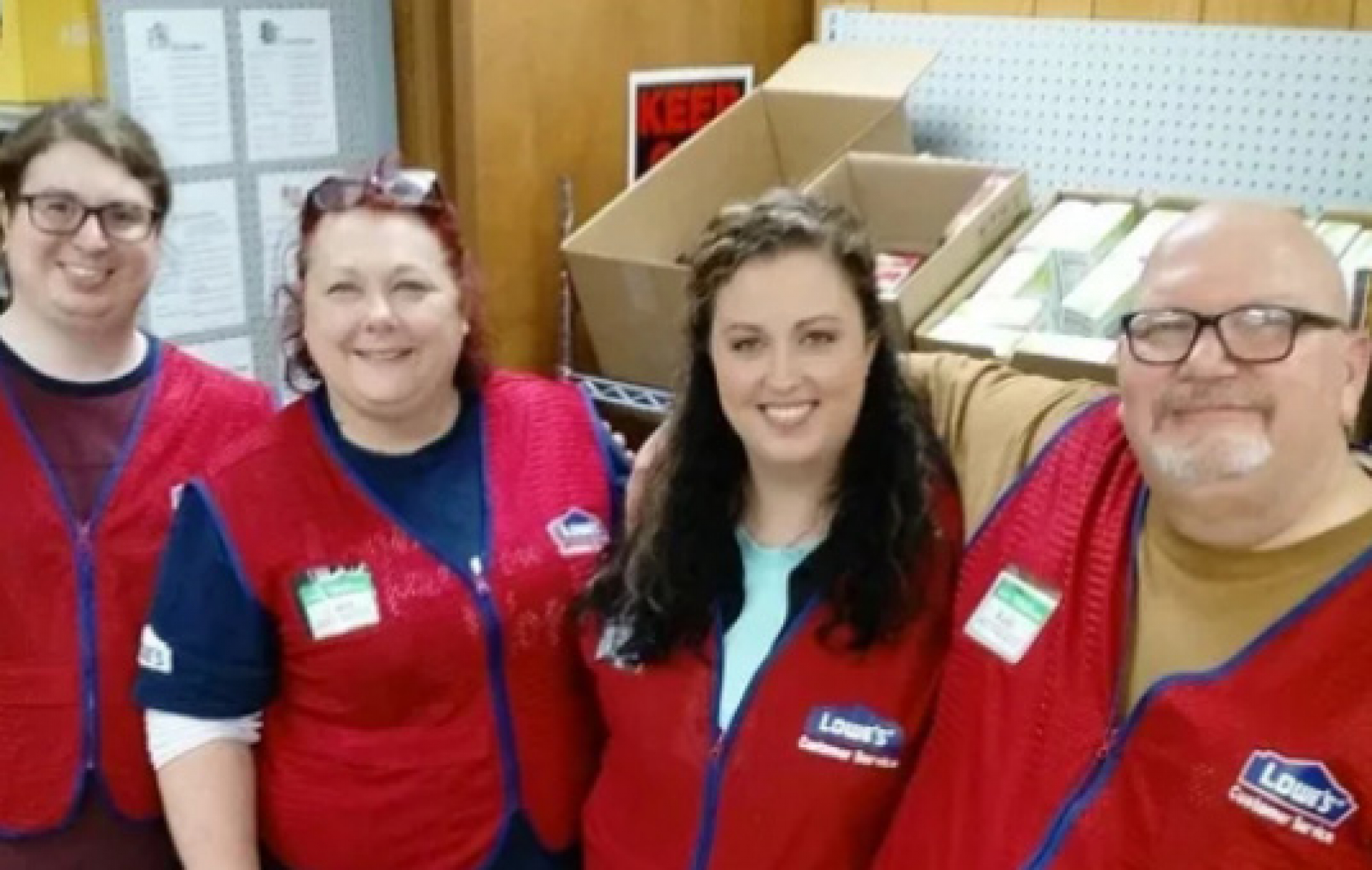 Filling shopping carts in the Food Pantry